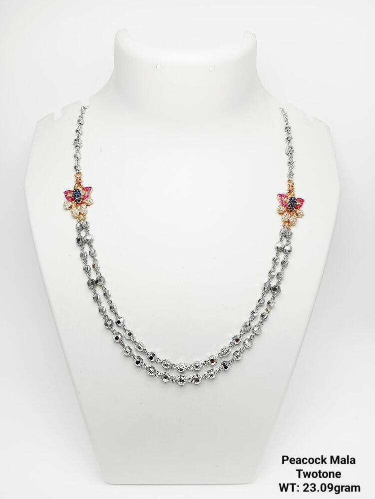 92.5 Silver Peacock Mala