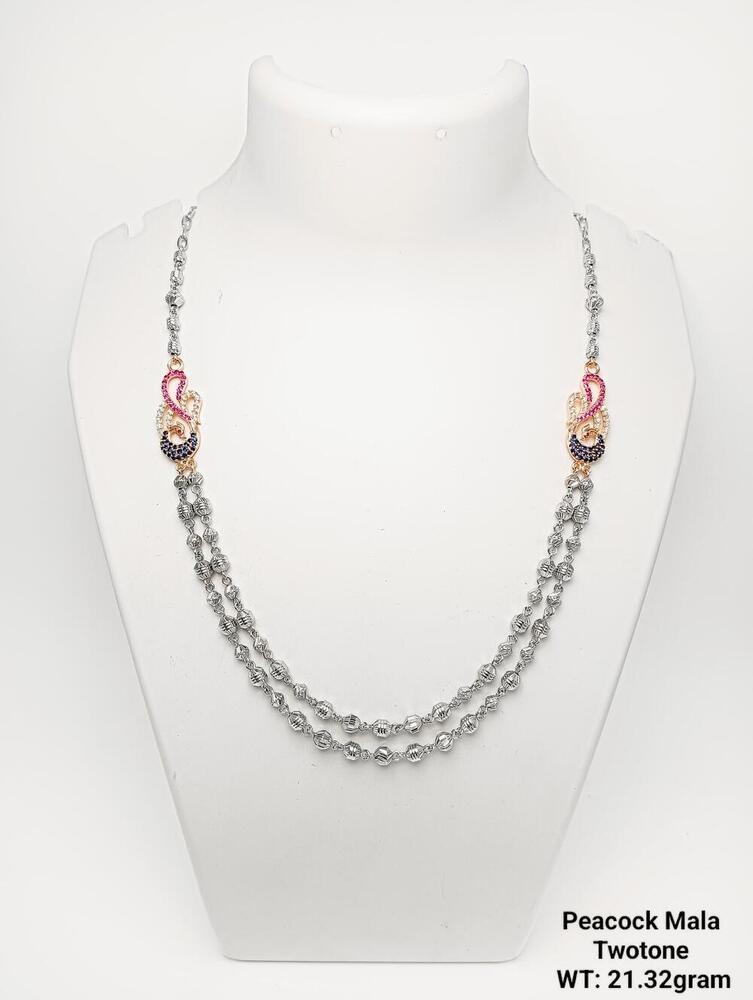 92.5 Silver Peacock Mala