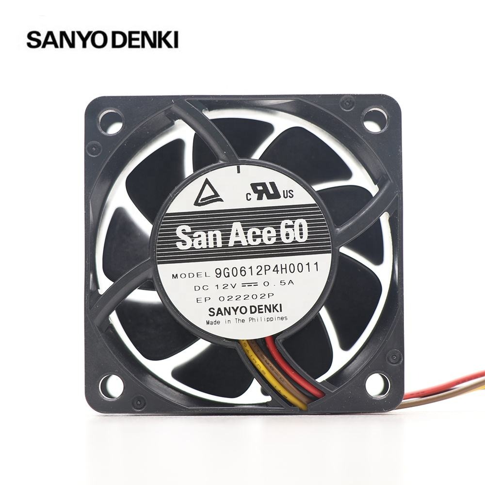 Sanyo 9G0612P4H0011 60x60x25mm 6cm 12V DC 9500RPM 72.6m3/h High Performance Low Power PWM Compact Axial Cooling Fan
