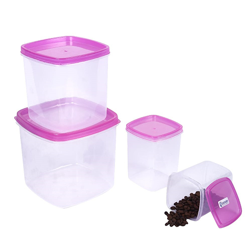 Bio Fresh Transparent Container Set Of 5 Pcs - Material: Plastic