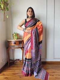 AJRAKH DIGITAL PRINTED SAREES