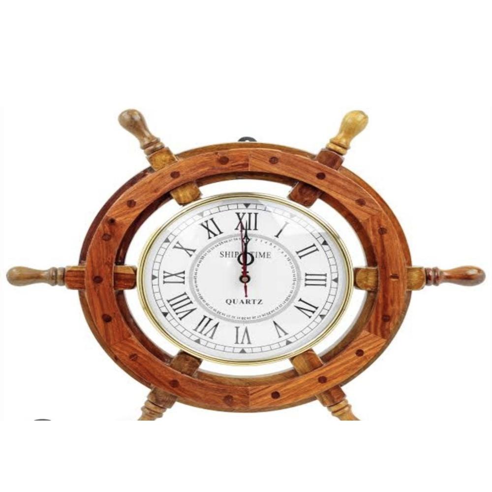 Wheel Clock - Color: Brown
