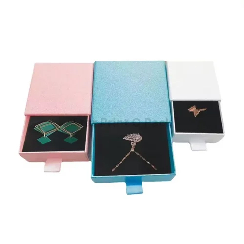 Plain Slider Drawer Jewelry Box - Color: Pink