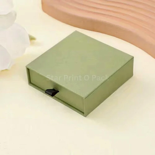 Drawer Jewelry Rigid Box - Color: Green