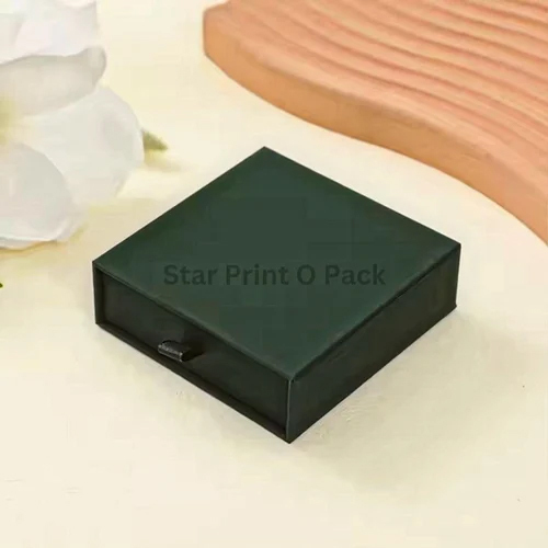 Drawer Jewelry Rigid Box - Color: Green