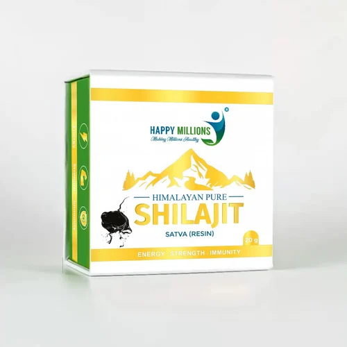 Shilajit Packaging Rigid Box - Finishing: Glossy Lamination