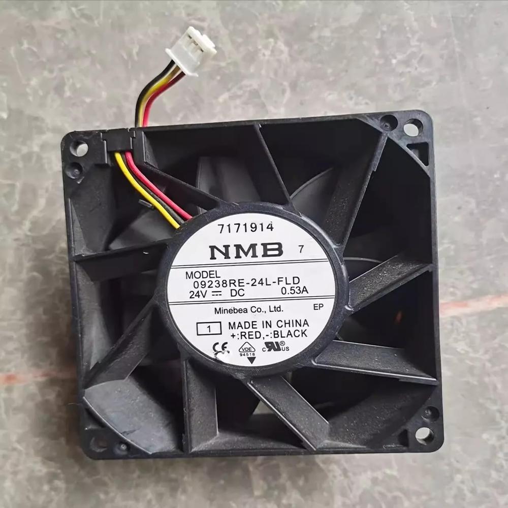 NMB-MAT 09238RE-24L-FLD Axial Fan 24V-0.53A DC Brushless Air Cooling Fan 5000 RPM 92 * 92 * 38mm 3Wire