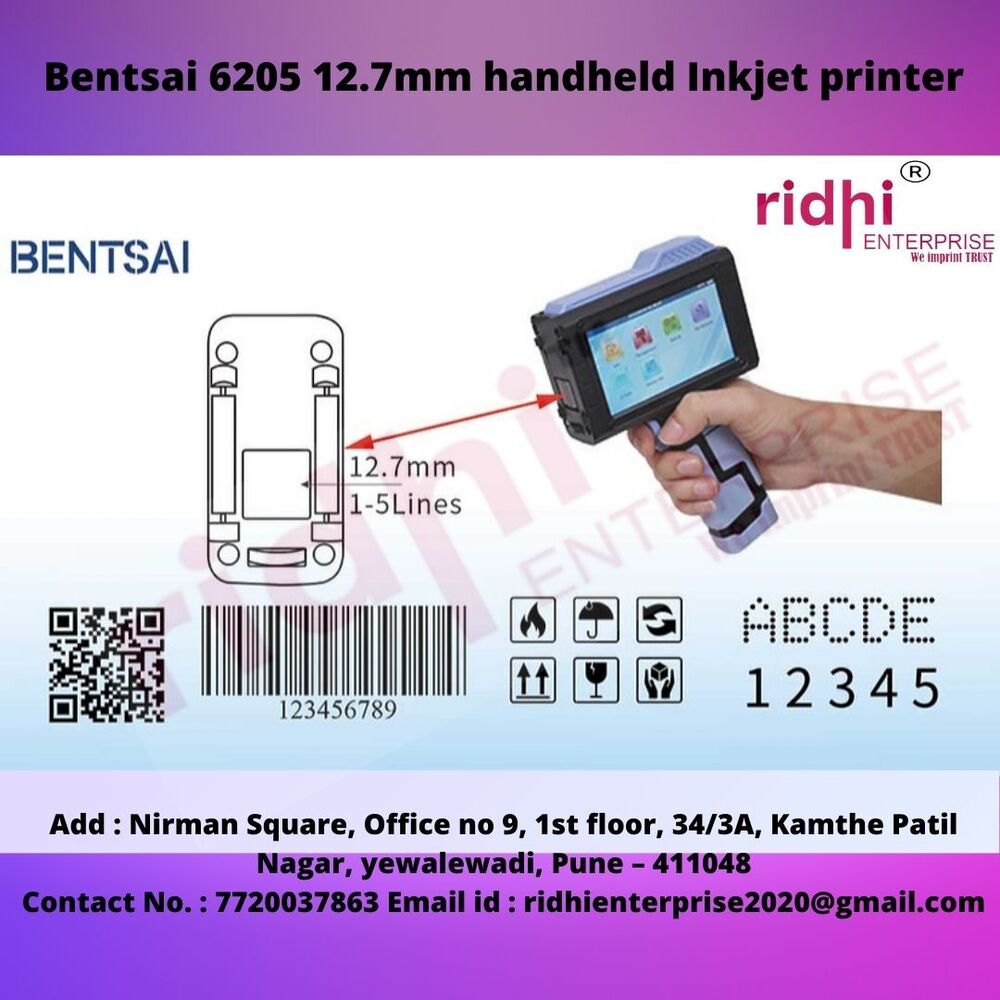 Bentsai Hanheld Inkjet Printer 12.7mm - Automatic Grade: Semi-automatic