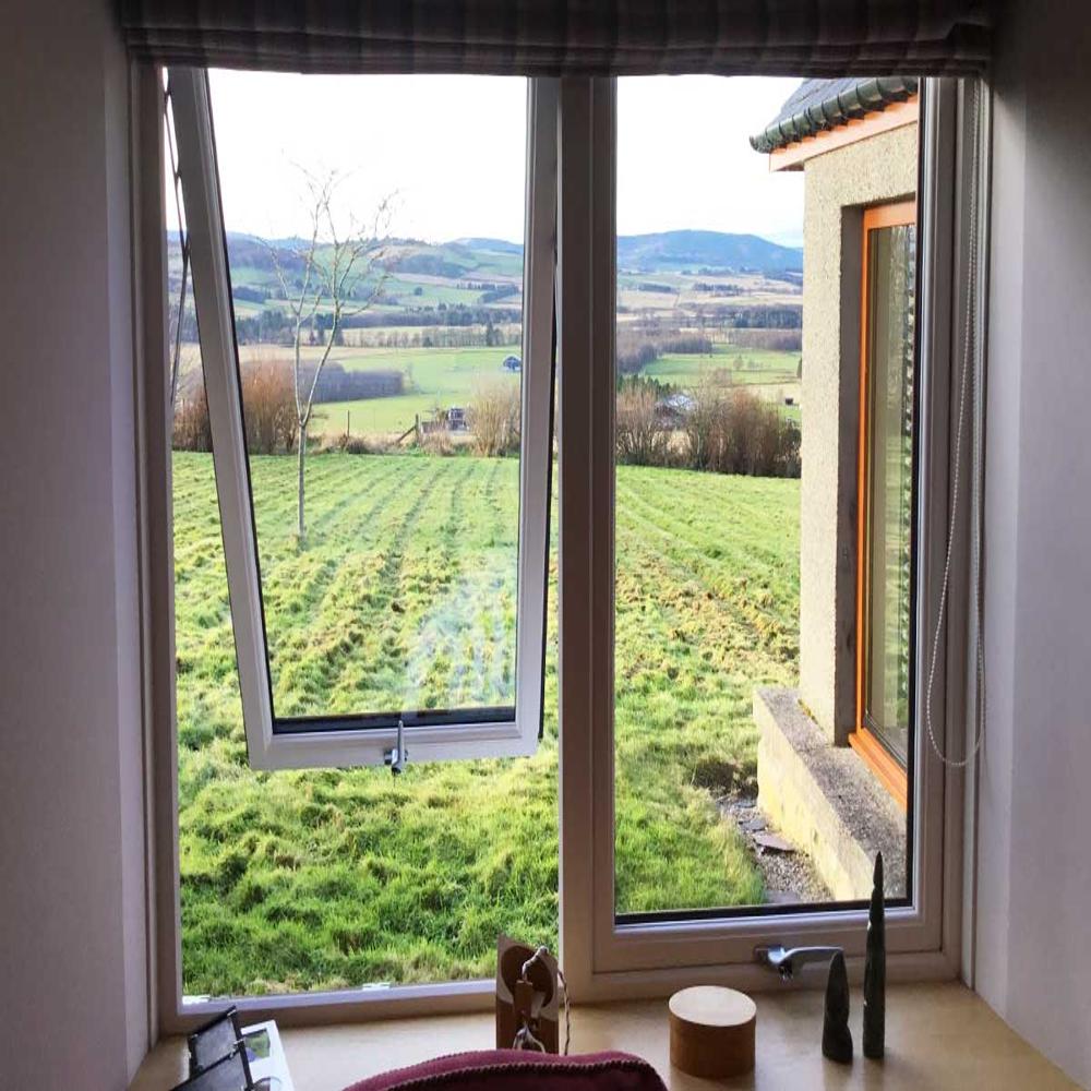 Top Hung Upvc Window - Color: Grey