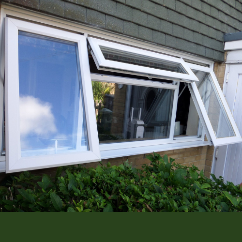 Top Hung Upvc Window - Color: Grey