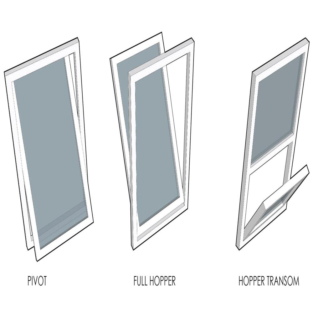 Top Hung Upvc Window - Color: Grey