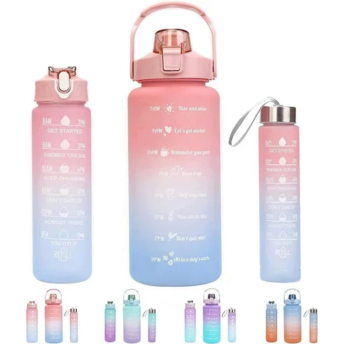 3 Pc Sports Bottle For Gym Exercise Jogging Running - Capacity: 350