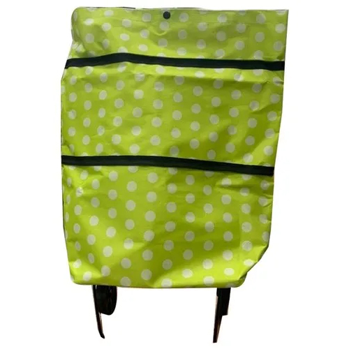Foldable Wheel Shopping Bag - Color: Green