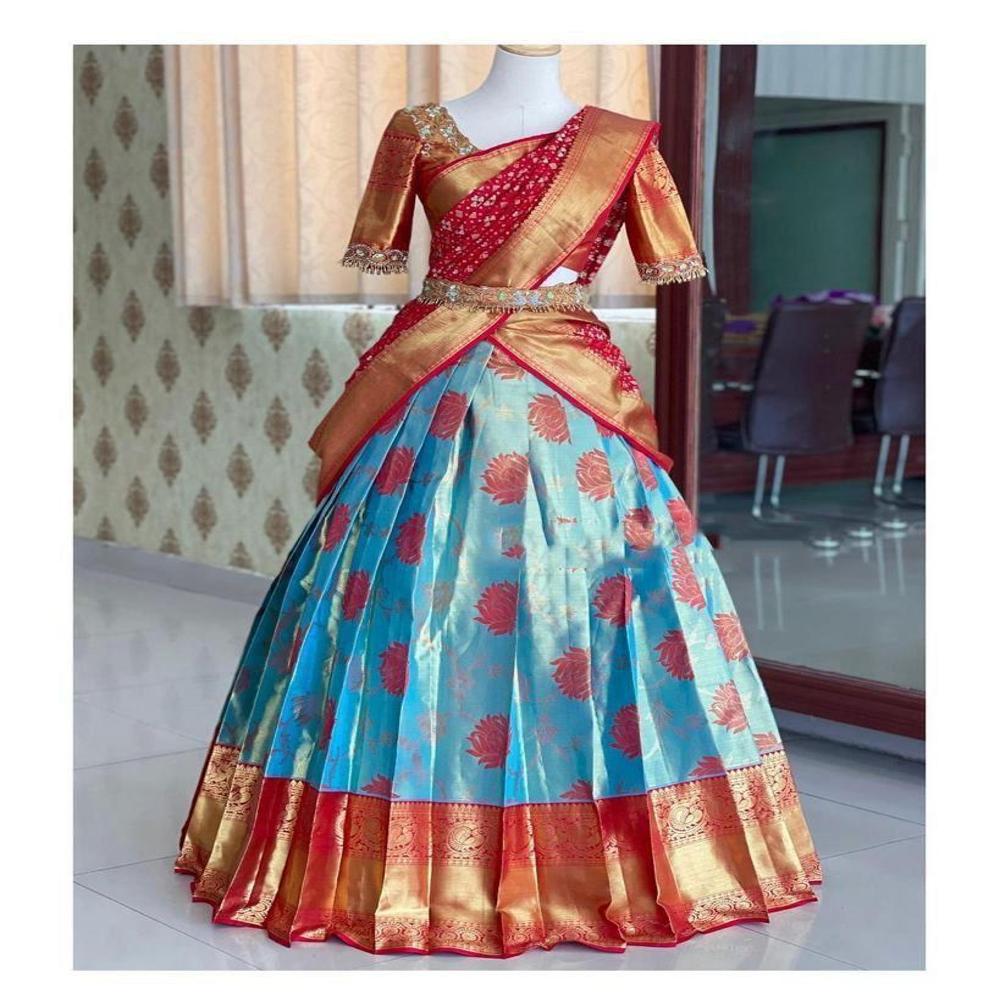 Kanjivaram Style Lehenga - Bust Size: 32 Inch (In)
