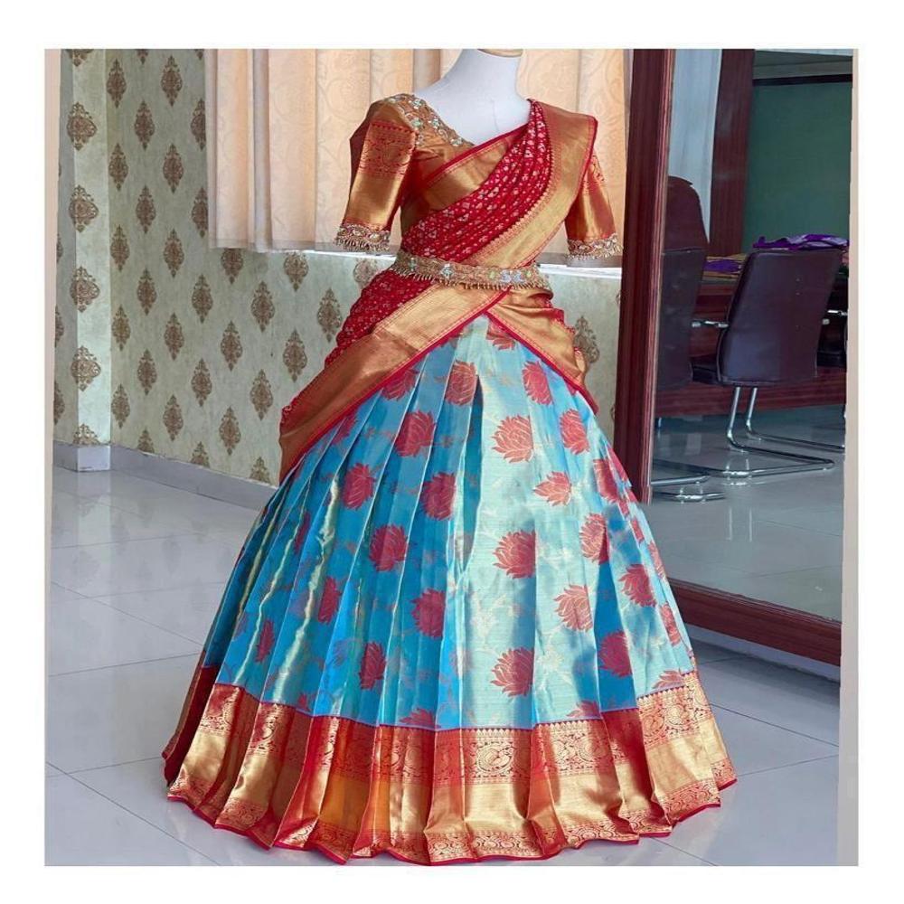 Kanjivaram Style Lehenga - Bust Size: 32 Inch (In)