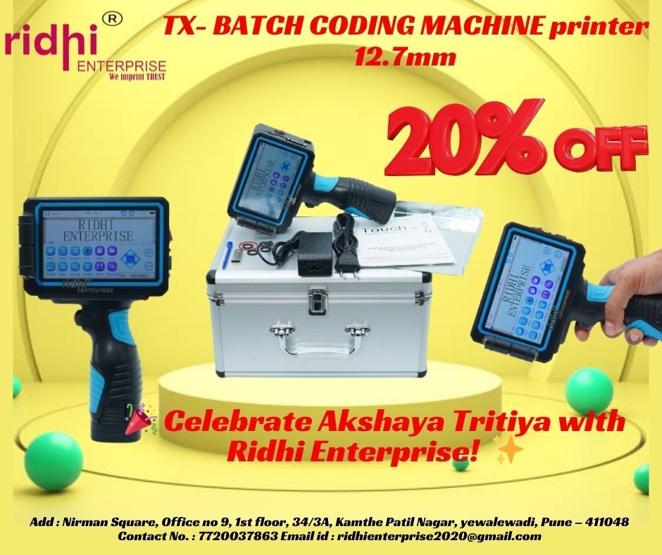 Ridhi Tx Batch Coding Machine - Color: Black