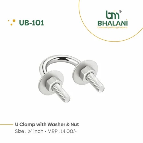 U Bolt With Nut And Washer - Color: Silver