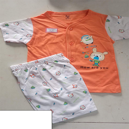 Hs-104Al New Born Baby Dress Set - Color: White And Orange
