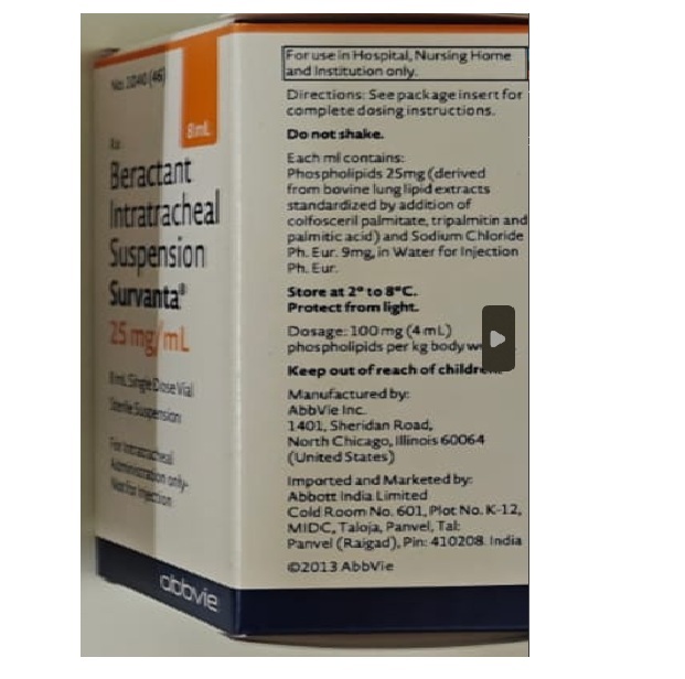 25MG Beractant Intratracheal Suspension