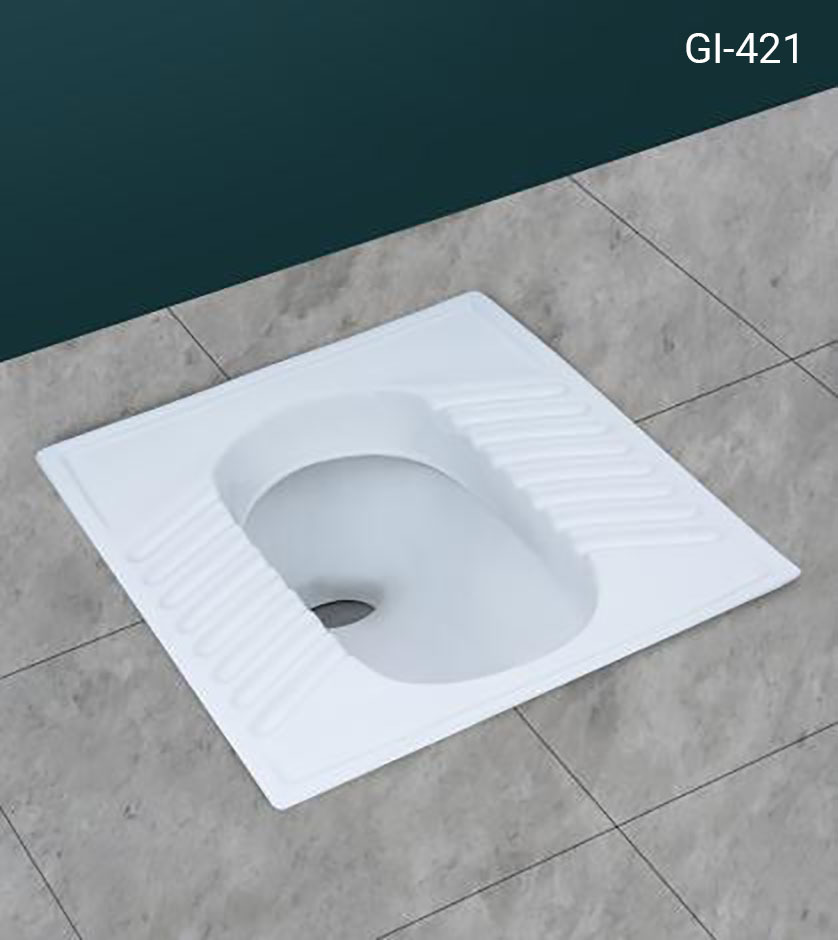 Squatting toilet pan
