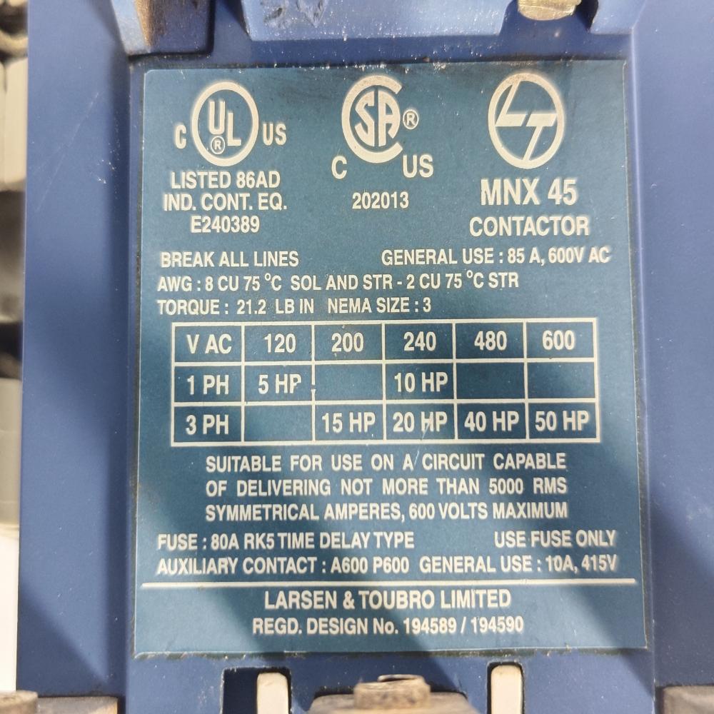 L&T MNX45 MAGNETIC CONTACTOR
