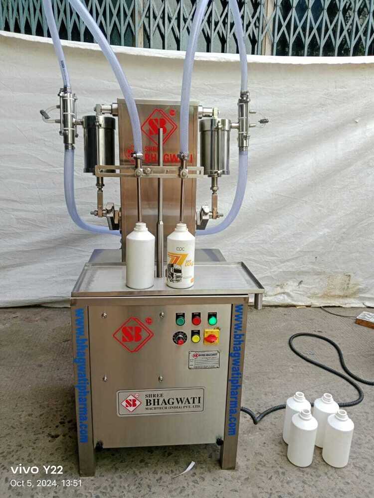 Semi Automatic 2 Head Volumetric Liquid Filling Machine