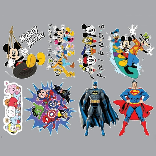 Cartoon Character Heat Press T Shirt Sticker - Color: Multicolor