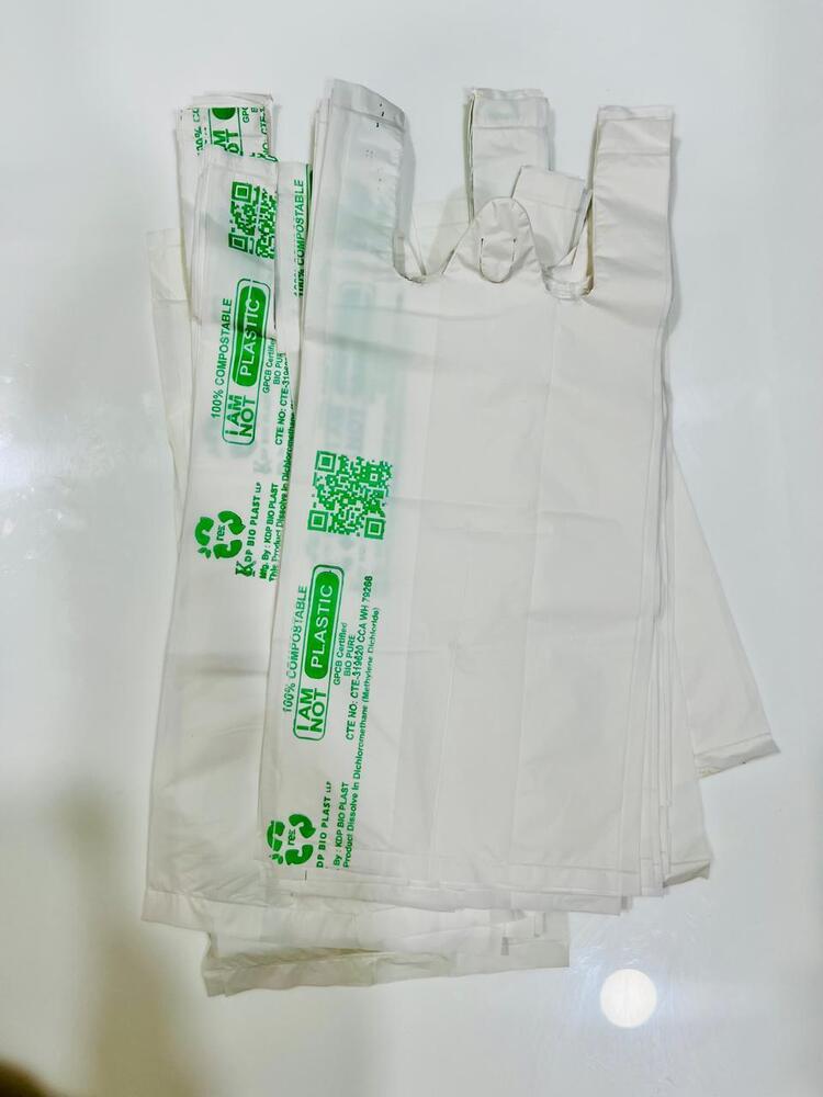 Compostable Carry Bag - Color: White