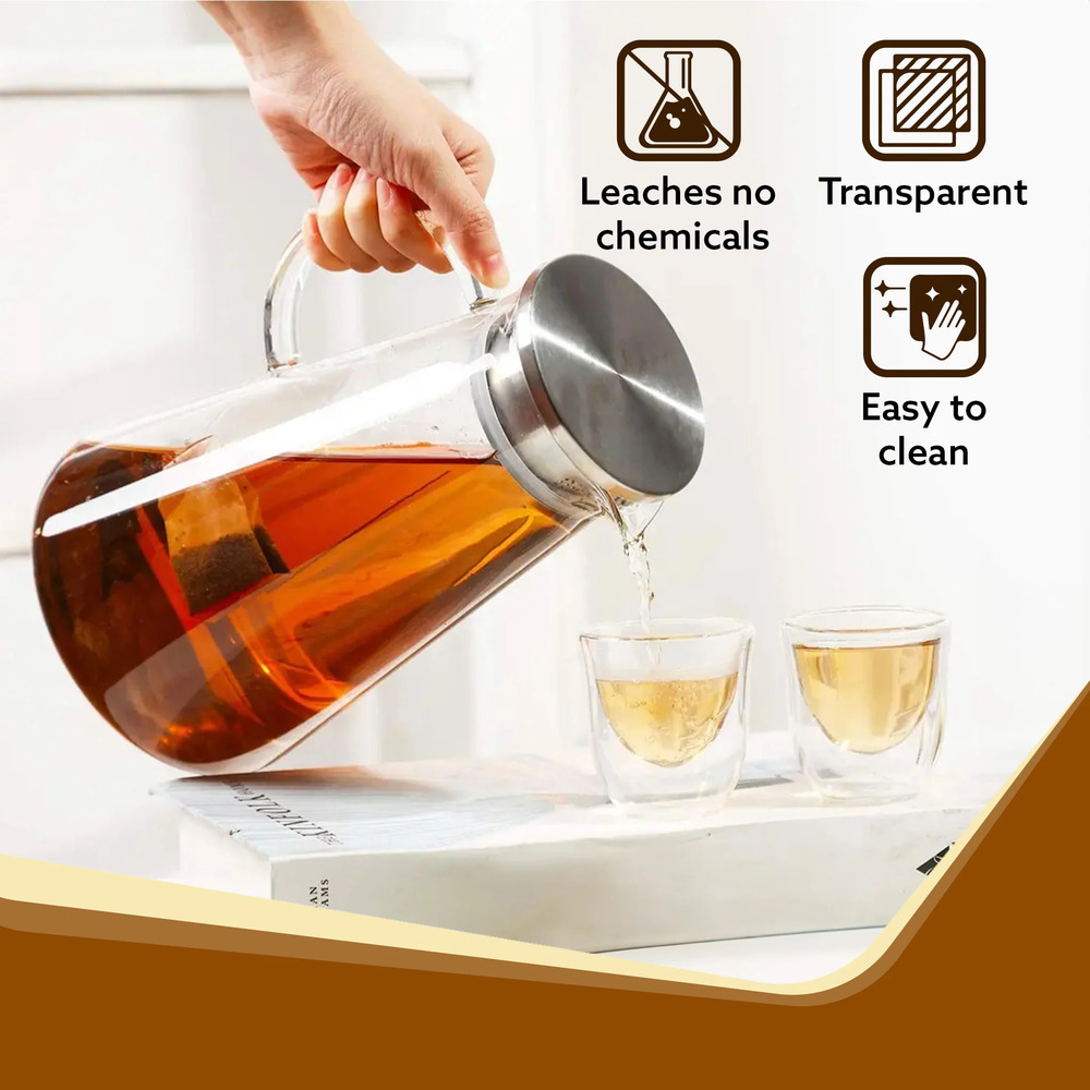 Glass Jugs With Steel Lid 1.9 L - Color: Transparent