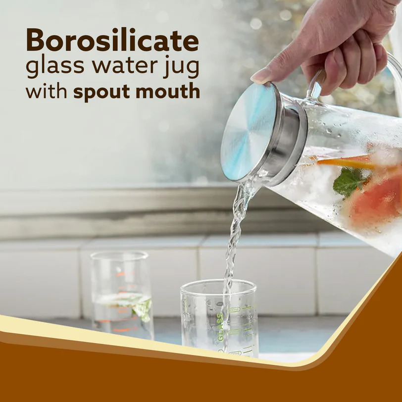 Glass jugs with steel lid 1.9 L