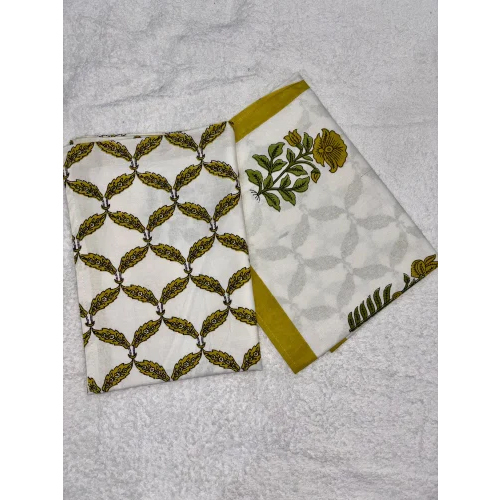 150GSM Yellow Cotton Floral Bed Sheet