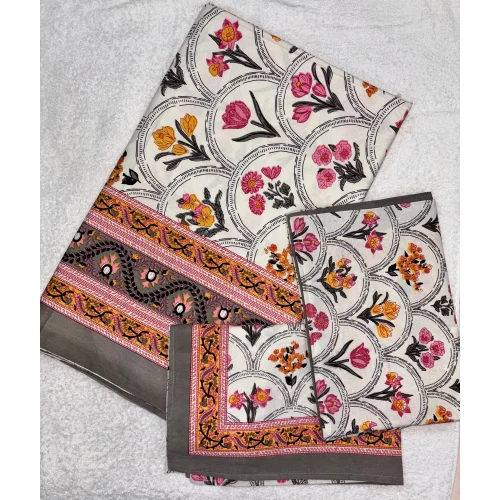 210Gsm Cotton Printed Double Bed Sheet - Color: Multi Colour