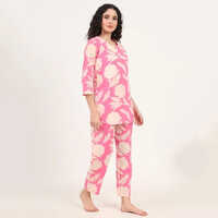 Ladies Malmal Printed Night Suits