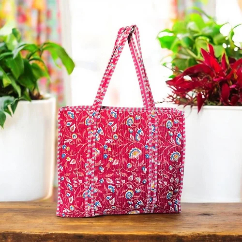 Cotton Quilted Tote Bag