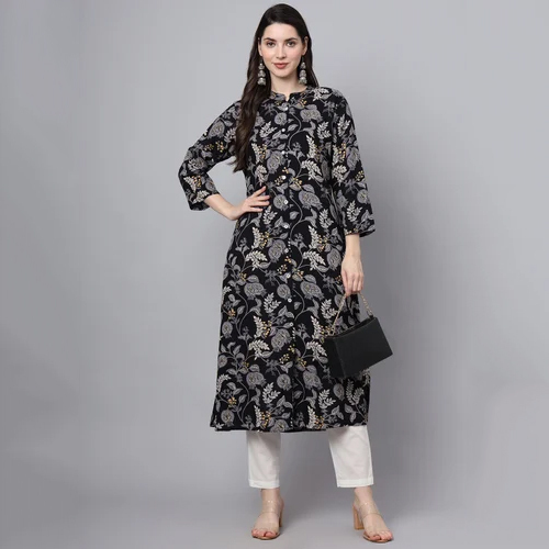 Ladies Rayon Designer Kurtis - Feature: Quick Dry