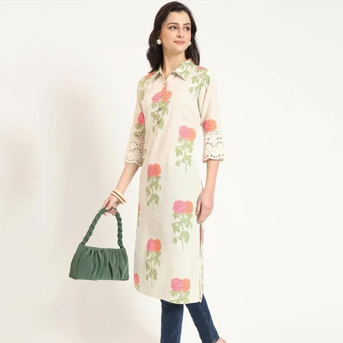 Ladies Designer Cotton Kurti - Feature: Anti Wrinkle
