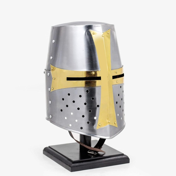 Medieval Premium Steel & Brass Helmet