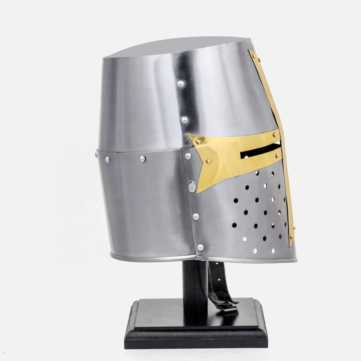 Medieval Premium Steel & Brass Helmet