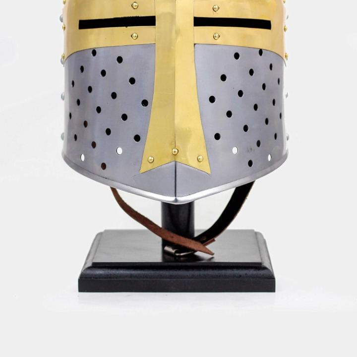 Medieval Premium Steel & Brass Helmet