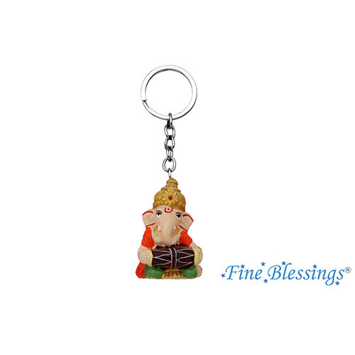 Ganesha Dholak PVC Keychain