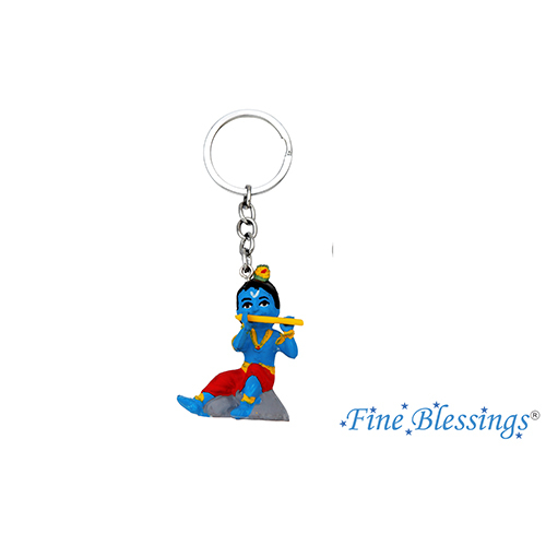 Flute Stone Krishna PVC Keychain