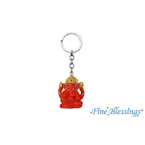Orange Ganesha PVC Keychain