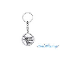 Silver Jesus Loves You Pvc Keychain - Color: Various Available