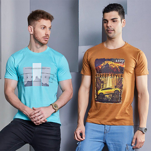 Mens Round Neck T Shirts - Color: Different Available