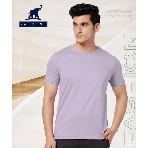 Cotton Round Neck Plain T Shirt - Color: Different Available