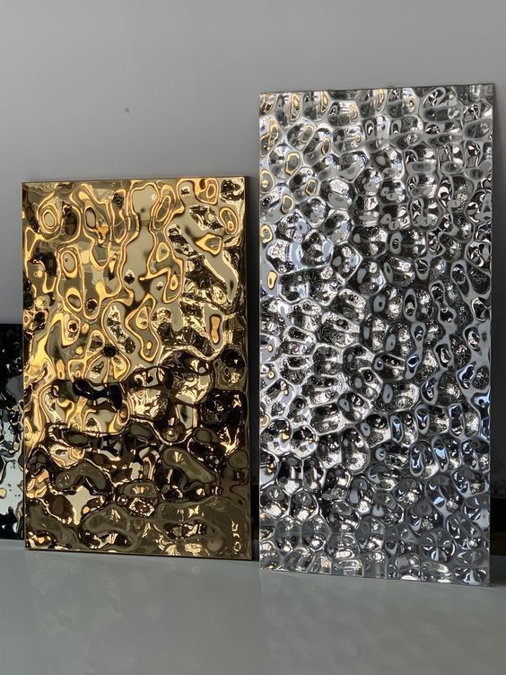 Water Ripple Ss Sheet 202 Grade Interior Purpose Wall Art 0.6mm Thickness - Application: Decoration