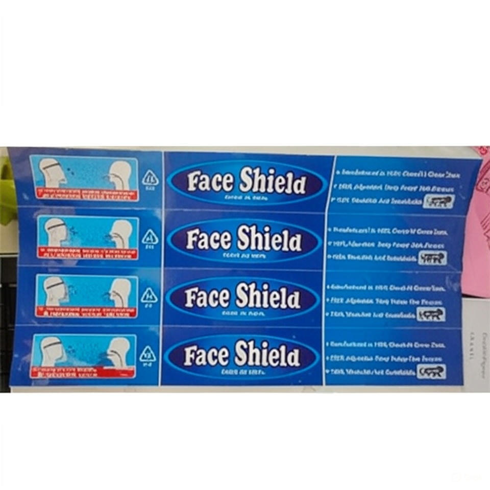 Face Shield Printed Sticker With Thermal Lamination - Color: Transparent
