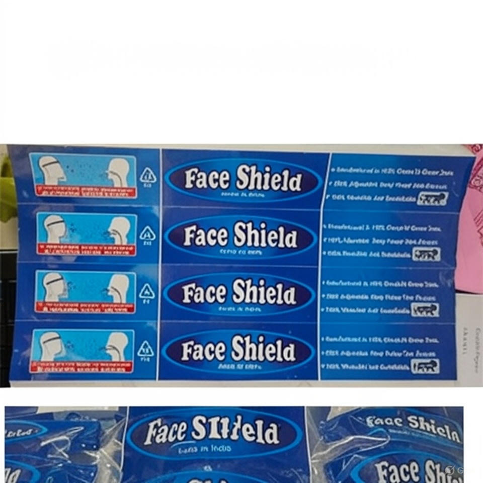 Face Shield Printed Sticker With Thermal Lamination - Color: Transparent