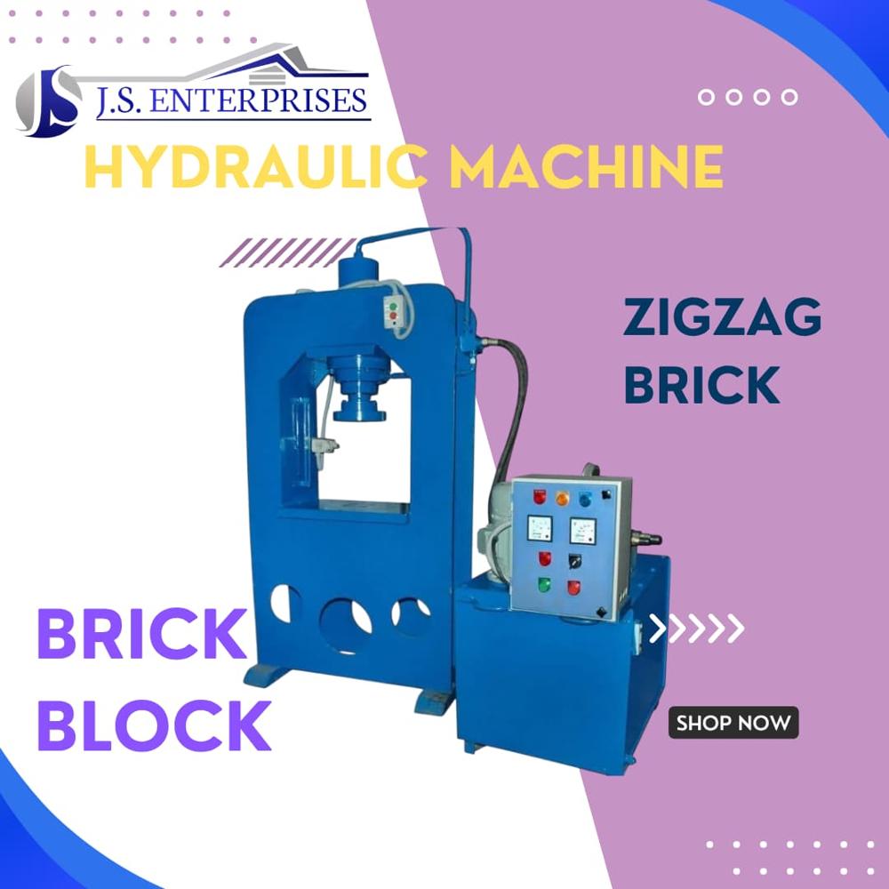 Brick Making Machine - Hydraulic, 100x100x220 Cm, Grey & Yellow Paint Coated | 15 Hp, 3000 Psi Pressure, 1000-1500 Blocks/hour Capacity, High Durability