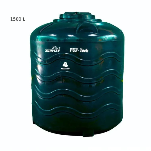 Puf Tech Plastic Water Tank 1500L - Color: Green
